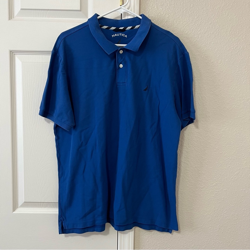 Nautica Men’s Blue Pima Cotton Polo Shirt Size Large